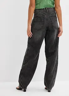 Jeans i Barrel-modell, Mid Waist, Super Soft, bonprix