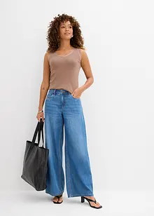 Wide Leg Jeans med medelhög midja, bonprix