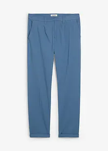 Regular Fit-byxa med gubbveck i bomullstwill, Straight, bonprix