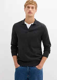 Finstickad tröja i bomullsblandning, bonprix