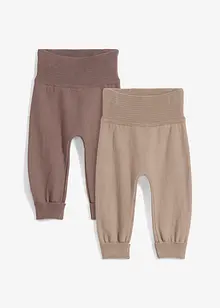 Stickad byxa som kan förlängas, av bomullsmix (2-pack), bonprix