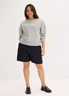 Oversizesweatshirt med strass, bonprix