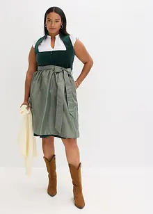 Dirndl med sammetlivstycke och satinförkläde (2 delar), bonprix