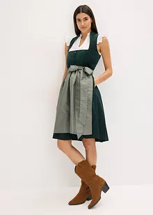 Dirndl med sammetlivstycke och satinförkläde (2 delar), bonprix
