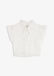 Dirndlblus av tunn tyll med prickmönster, bonprix