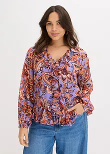 Chiffongblus med volanger, bonprix