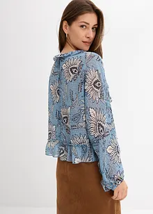 Chiffongblus med rysch, bonprix