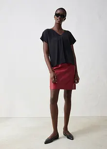 Topp med sidenandel och vävd infällning, bonprix