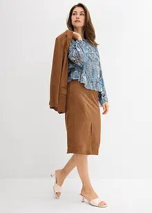 Chiffongblus med rysch, bonprix