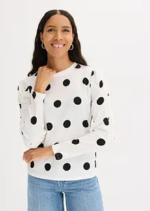 Långärmad topp av crêpe, bonprix