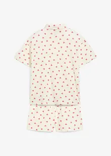 Kort pyjamas av ekologisk bomull, med knappslå (2 delar), bonprix
