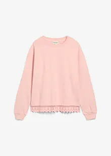 Sweatshirt med spetsbesättning, bonprix