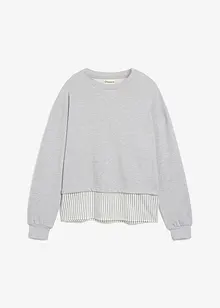 Sweatshirt med blusinfällning, bonprix