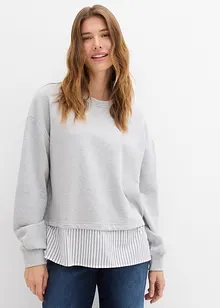 Sweatshirt med blusinfällning, bonprix