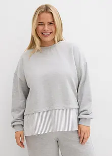 Sweatshirt med blusinfällning, bonprix