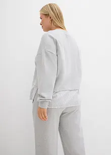 Sweatshirt med blusinfällning, bonprix