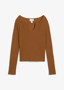 Ribbstickad topp av ekologisk bomull, bonprix
