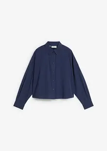 Skjortblus i oversizemodell med siden, bonprix