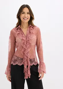 Blus med spets, bonprix