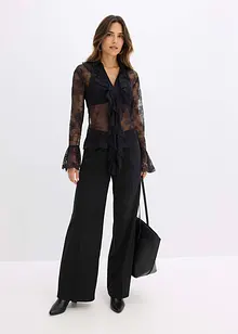 Blus med spets, bonprix