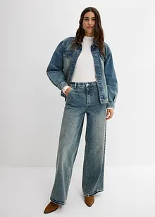 Ribbstickad topp med långa ärmar, bonprix