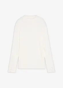 Ribbstickad topp med långa ärmar, bonprix