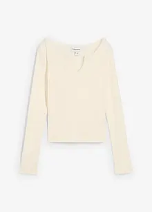Ribbstickad topp av ekologisk bomull, bonprix