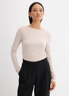 Långärmad topp med båthals, bonprix