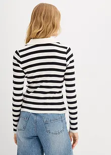 Pikétröja av ribbat material, långa ärmar, bonprix