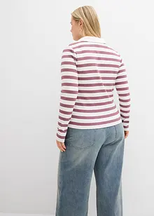 Pikétröja av ribbat material, långa ärmar, bonprix