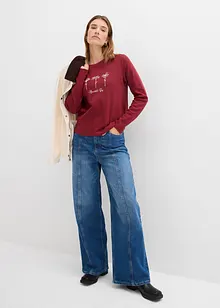 Långärmad topp av ren bomull, bonprix