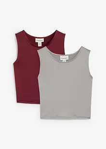 Croppad topp i figurnära modell (2-pack), bonprix
