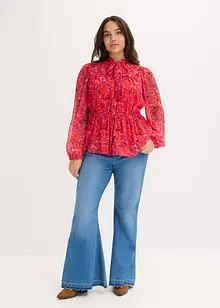 Knytblus av chiffong, bonprix