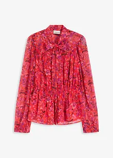 Knytblus av chiffong, bonprix