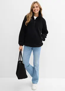 Fleecetröja med ståkrage, bonprix