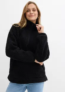 Fleecetröja med ståkrage, bonprix