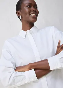 Skjortblus i oversizemodell med siden, bonprix