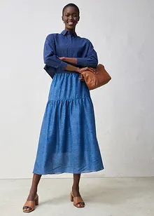 Skjortblus i oversizemodell med siden, bonprix