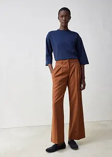 Utställd topp med silke, bonprix