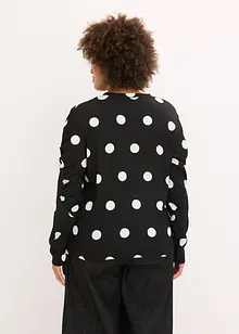 Långärmad topp av crêpe, bonprix