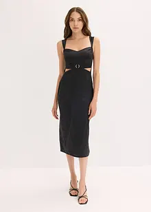 Maxiklänning av satin med mjukt fall, bonprix