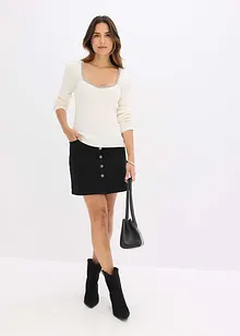 Finstickad tröja med smyckesdetalj, bonprix