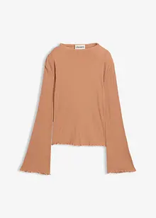 Ribbad topp i ren bomull, bonprix