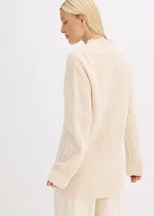 Cardigan med ribbstickat mönster, bonprix