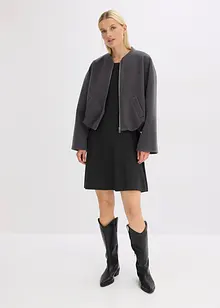 Stickad klänning i mjuk viskosmix, bonprix