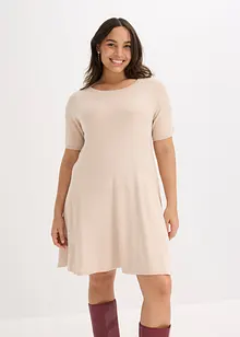 Stickad klänning i mjuk viskosmix, bonprix