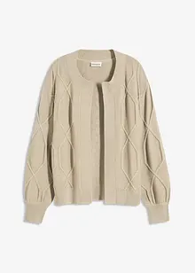 Cardigan med flätmönster, bonprix