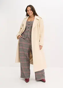 Trenchcoat med yllelook, bonprix