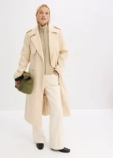 Trenchcoat med yllelook, bonprix