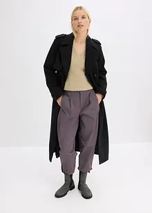 Trenchcoat med yllelook, bonprix